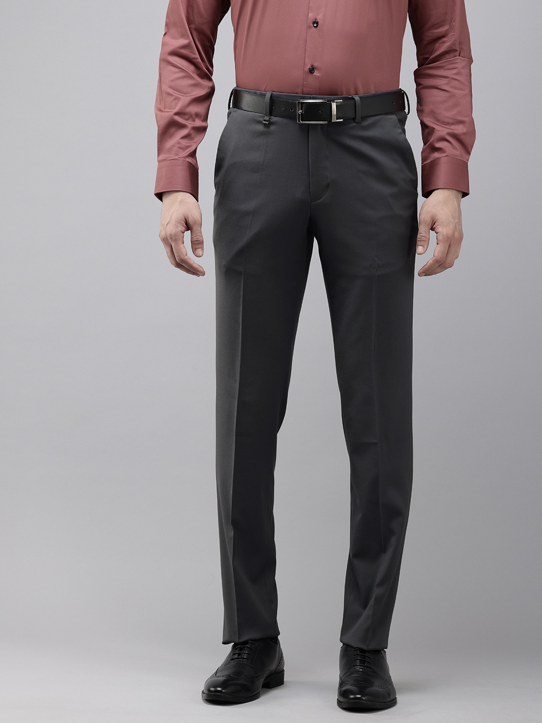 

Van Heusen Men Slim Fit Formal Trousers, Grey
