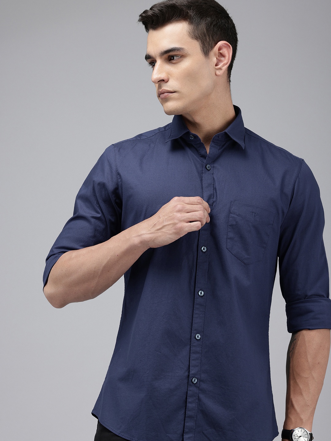 

Van Heusen Sport Solid Slim Fit Casual Shirt, Navy blue