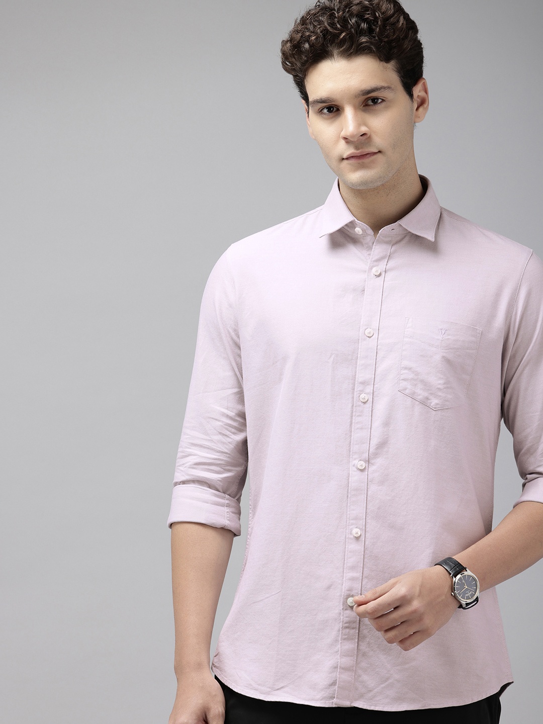 

Van Heusen Sport Slim Fit Opaque Pure Cotton Casual Shirt, Mauve