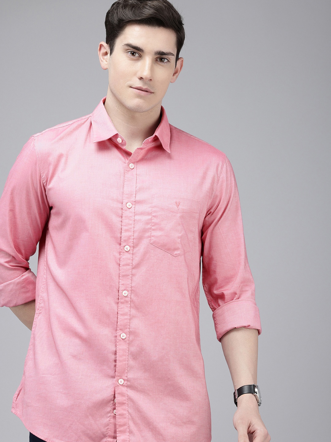 

Van Heusen Sport Pure Cotton Slim Fit Casual Shirt, Pink