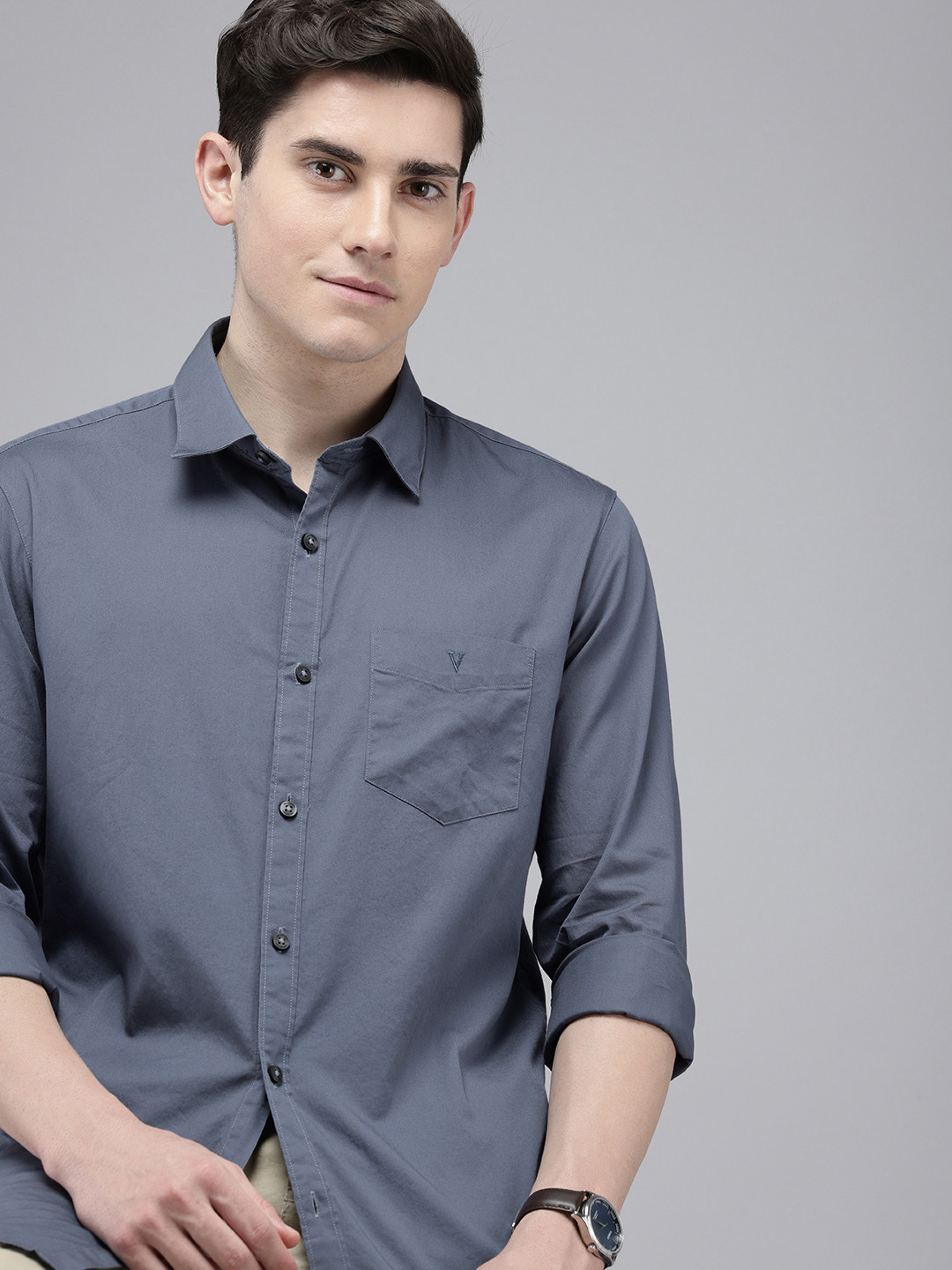 

Van Heusen Sport Slim Fit Pure Cotton Casual Shirt, Grey