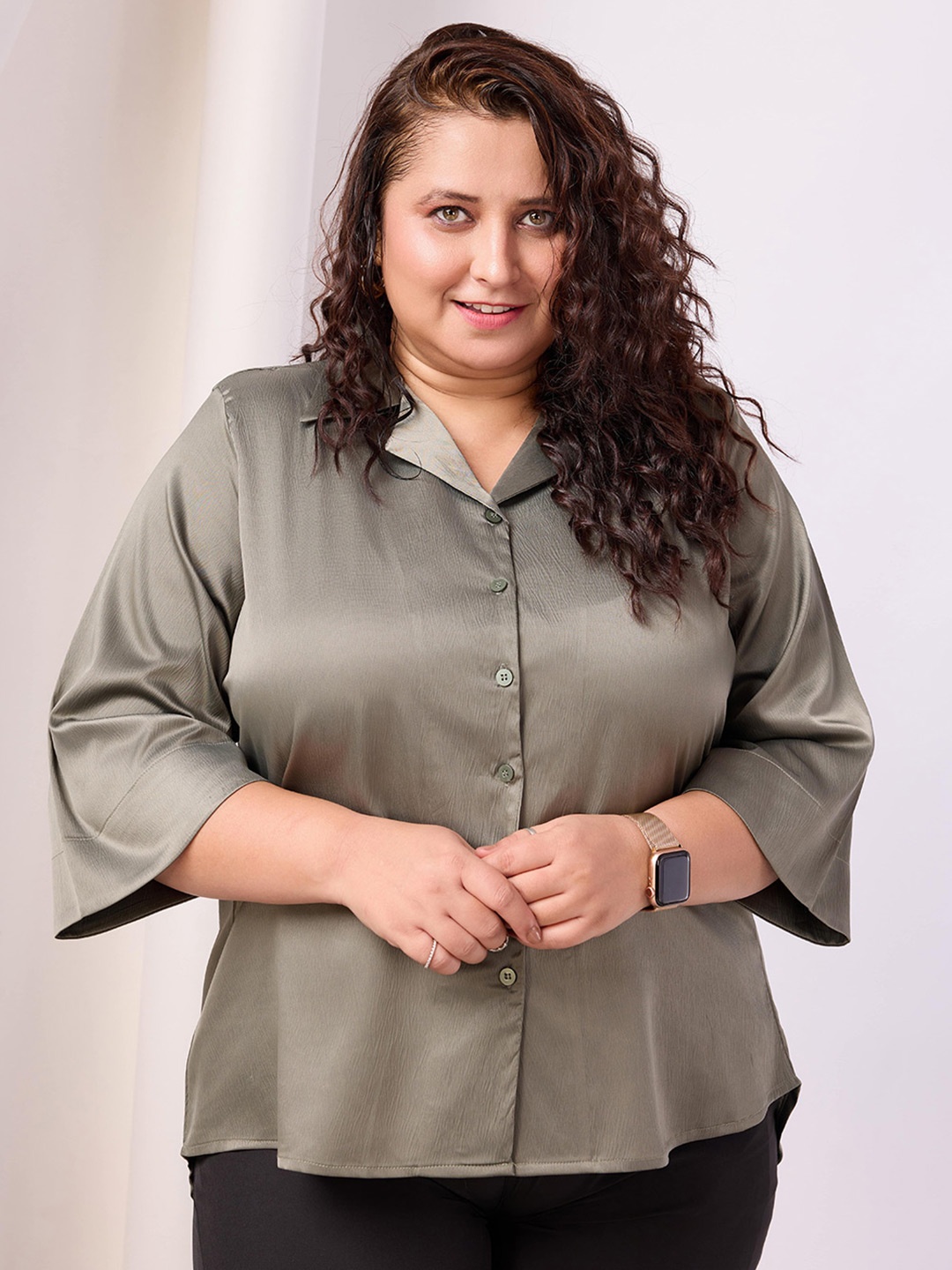 

BAESD Women Standard Faded Opaque Casual Shirt, Green