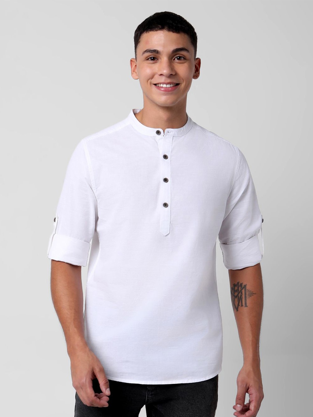 

R&B Men Opaque Casual Shirt, White