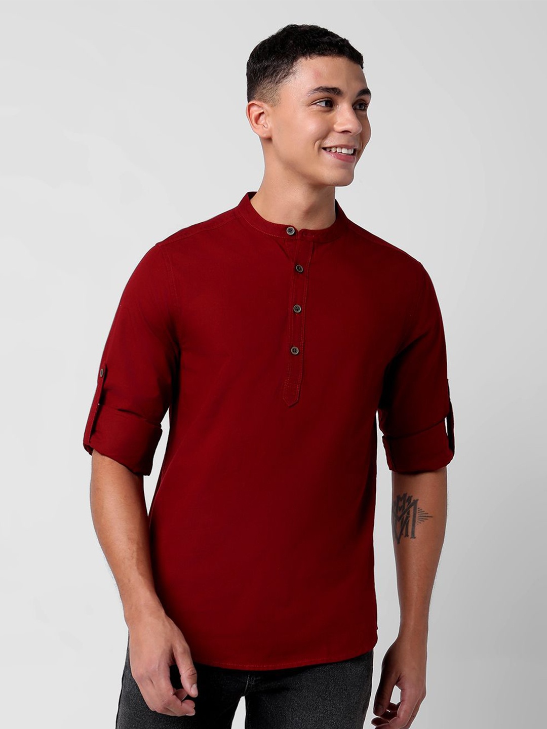 

R&B Men Opaque Casual Shirt, Maroon