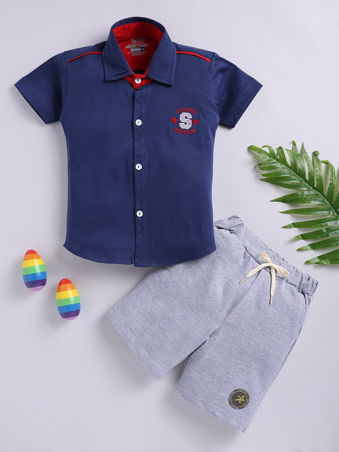 

SmartRAHO Boys Printed T-shirt with Shorts, Blue