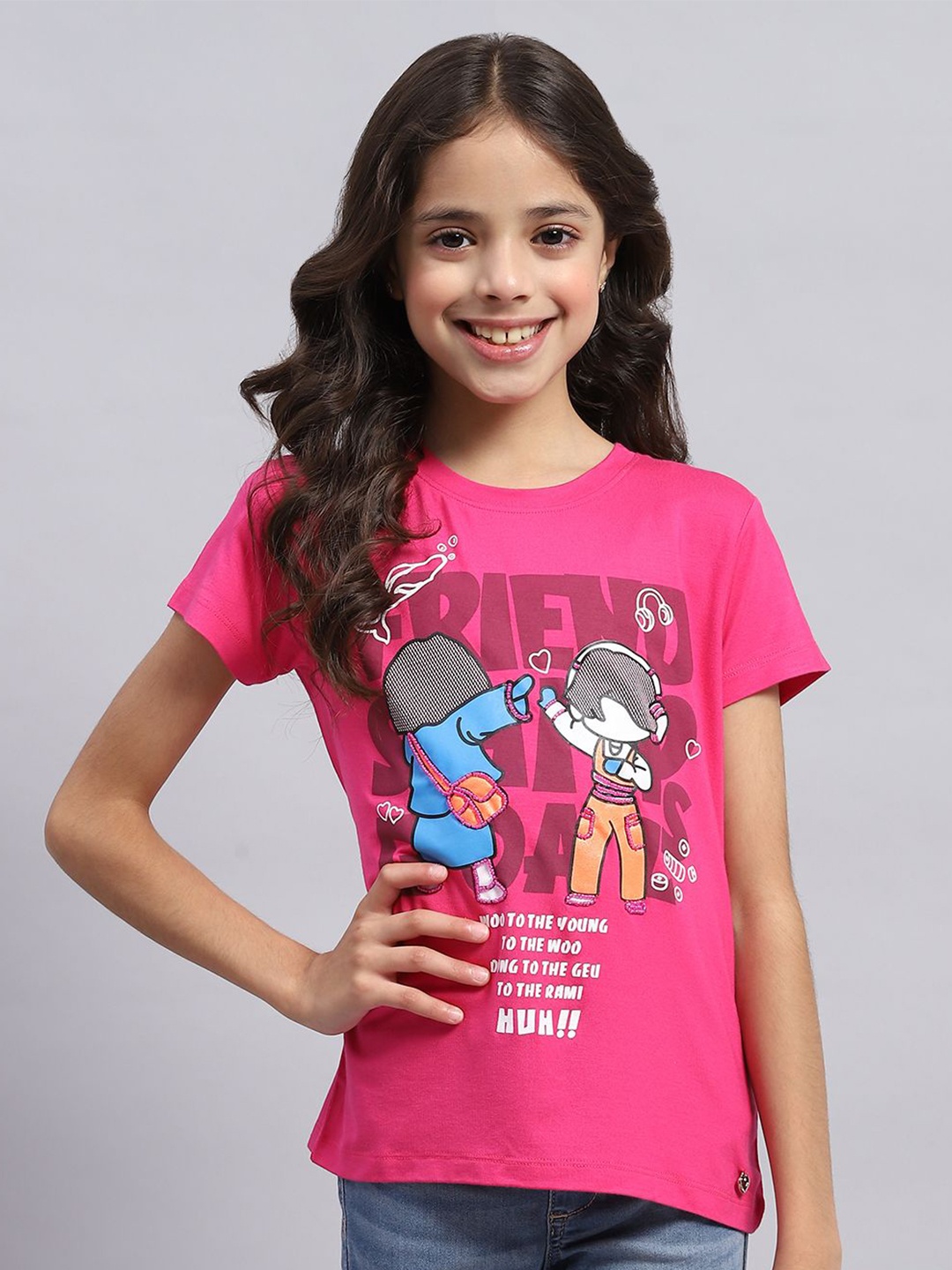

Monte Carlo Graphic Printed Round Neck T-shirt, Pink
