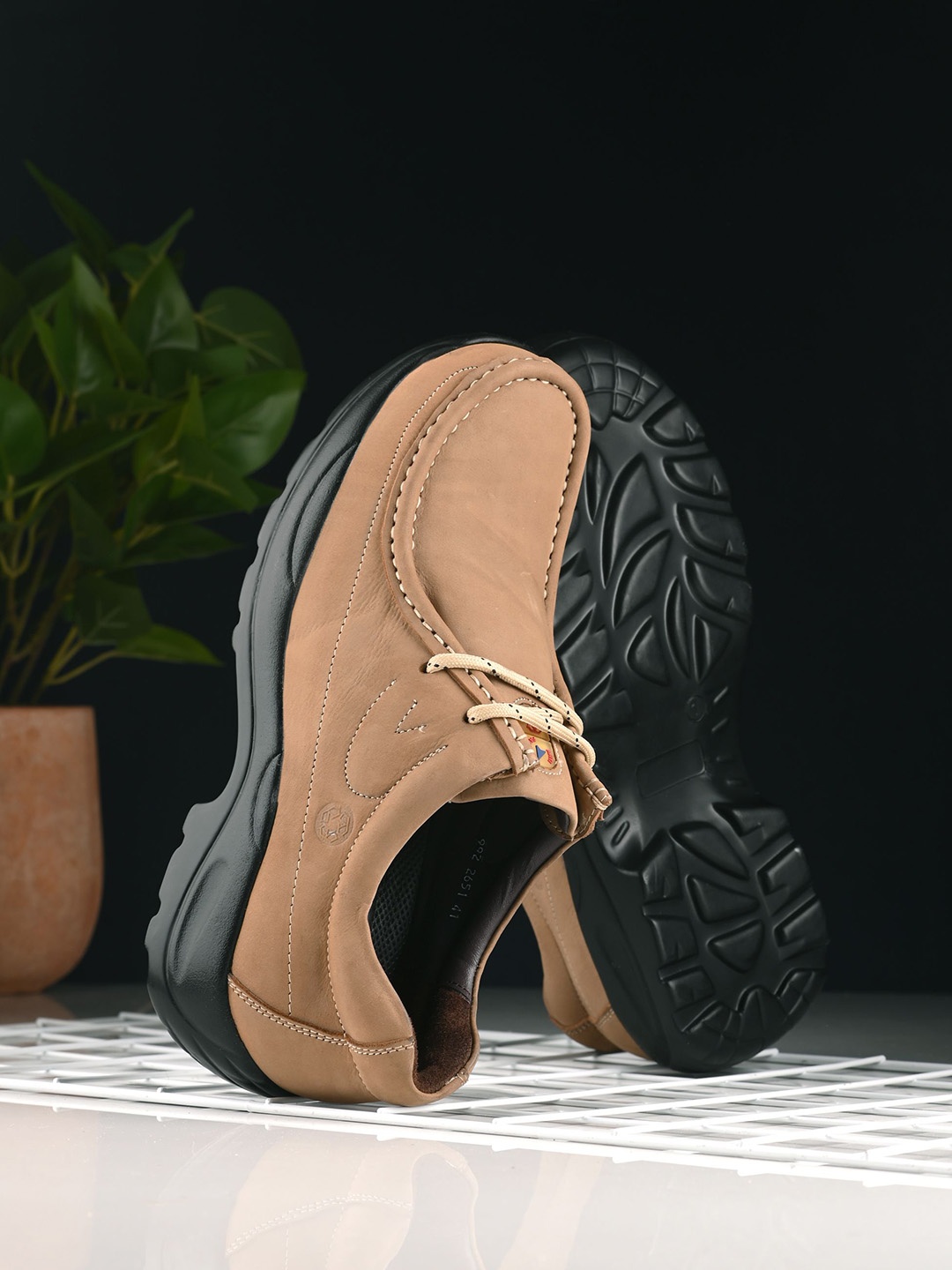 

Hitz Men Colourblocked Leather Sneakers, Tan