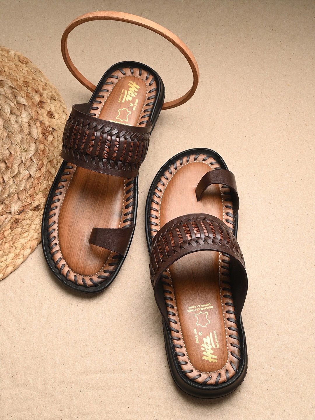 

Hitz Men Leather Comfort Sandals, Brown