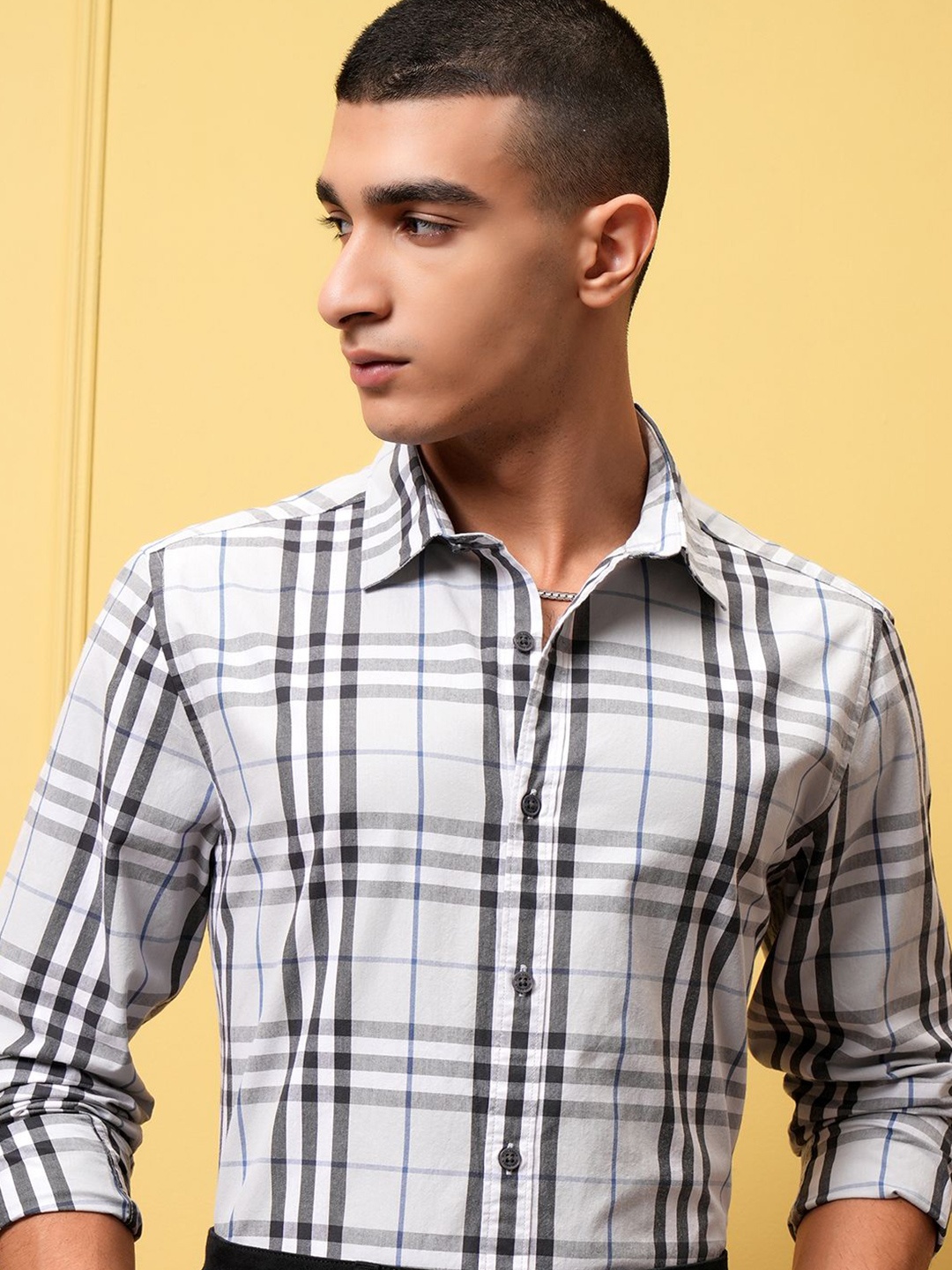 

HIGHLANDER Men Checked Casual Shirt, Blue