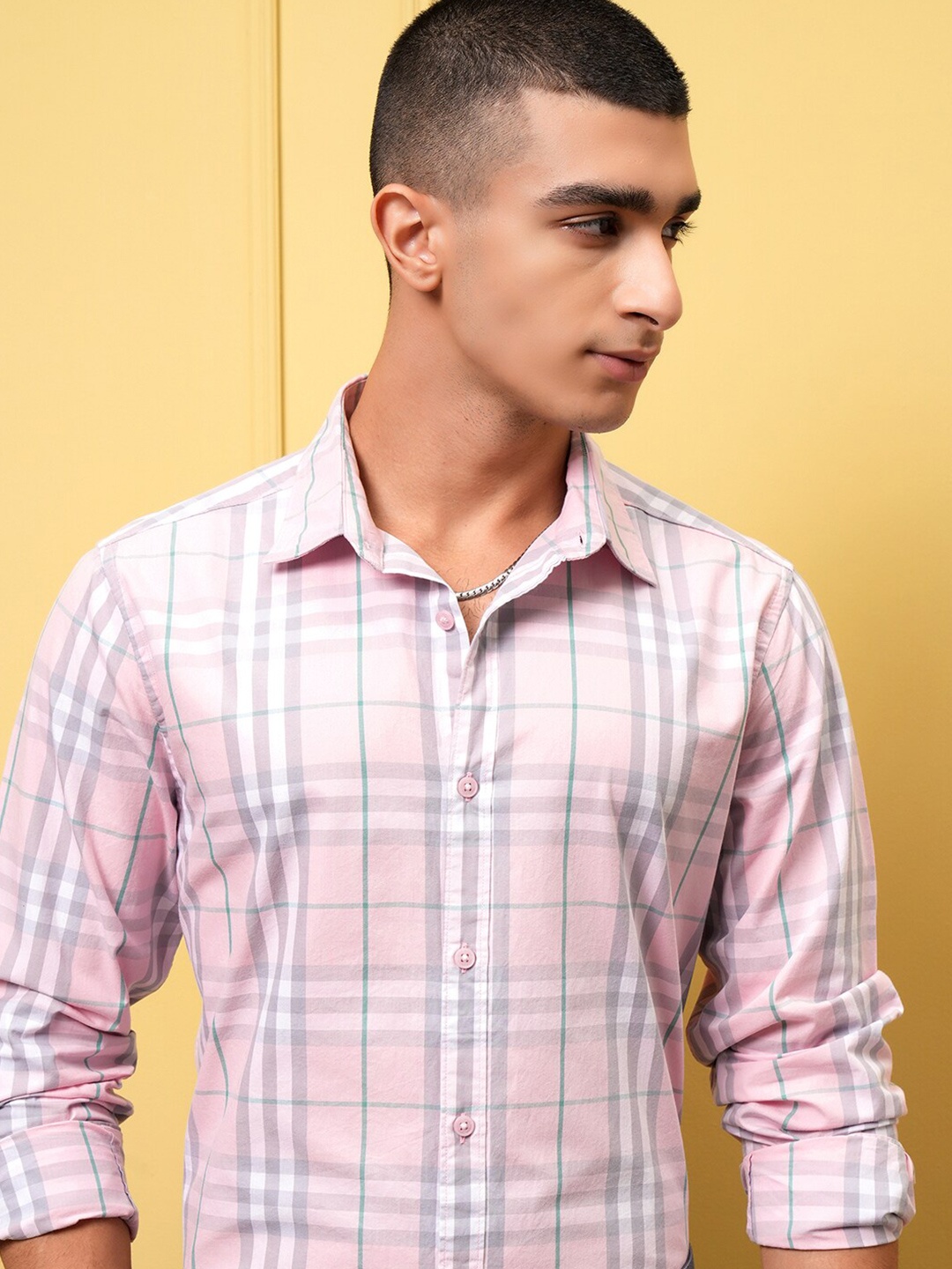 

HIGHLANDER Checked Casual Shirt, Pink