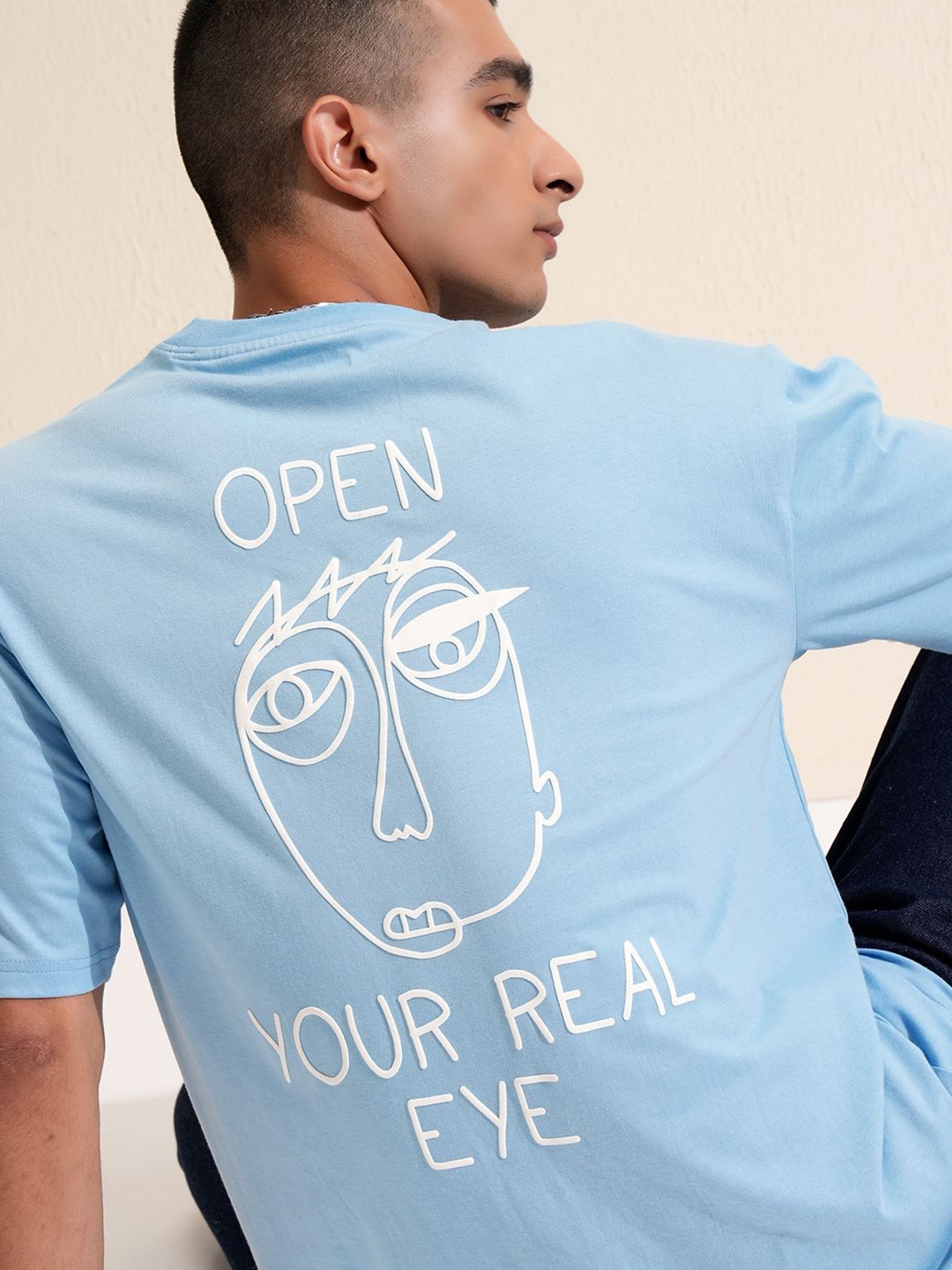 

HIGHLANDER Men Graphic Printed Round Neck T-shirt, Blue