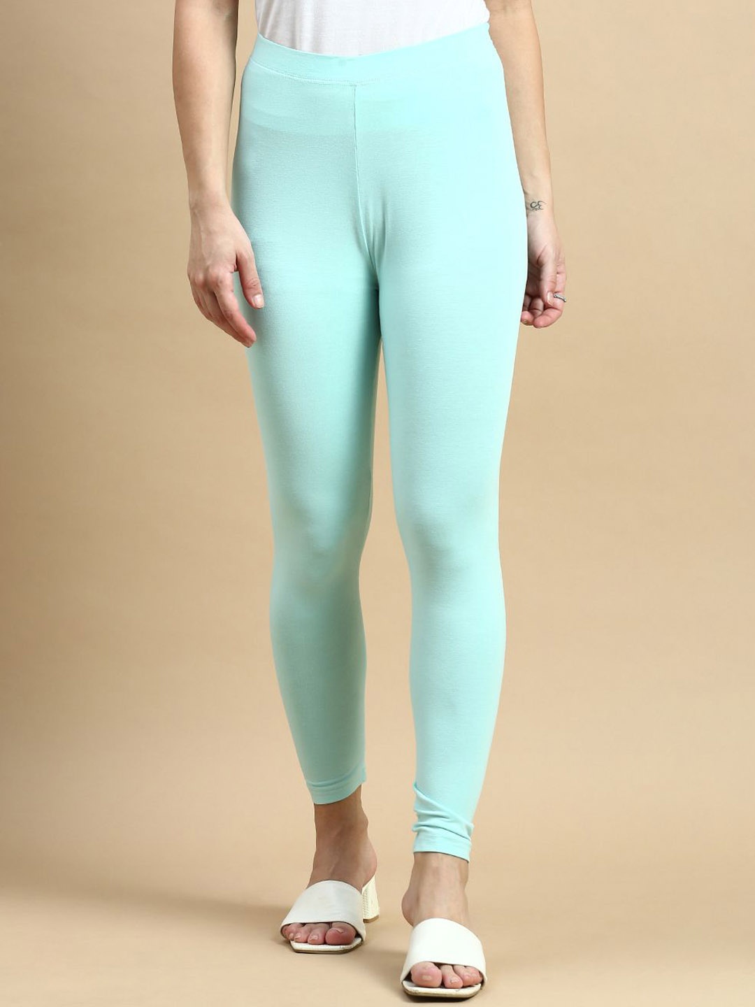 

De Moza Ankle Length Leggings, Sea green