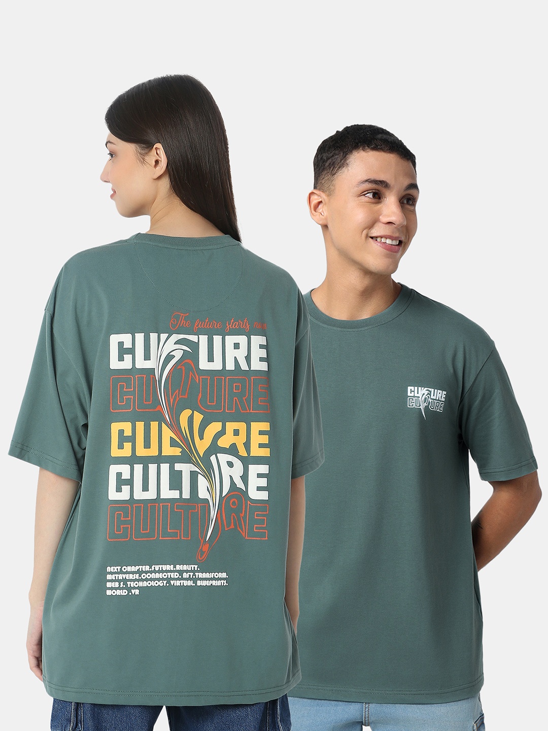 

R&B Unisex Oversized Graphic T-shirt, Green