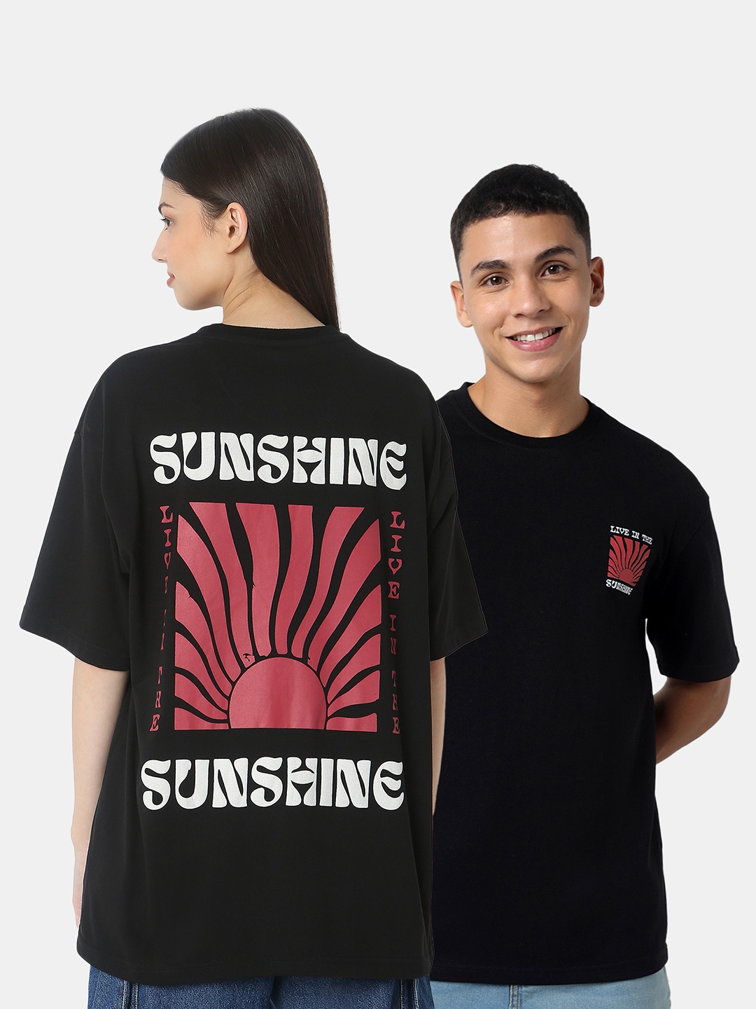 R&B Unisex Oversized Graphic T-shirt, Black
