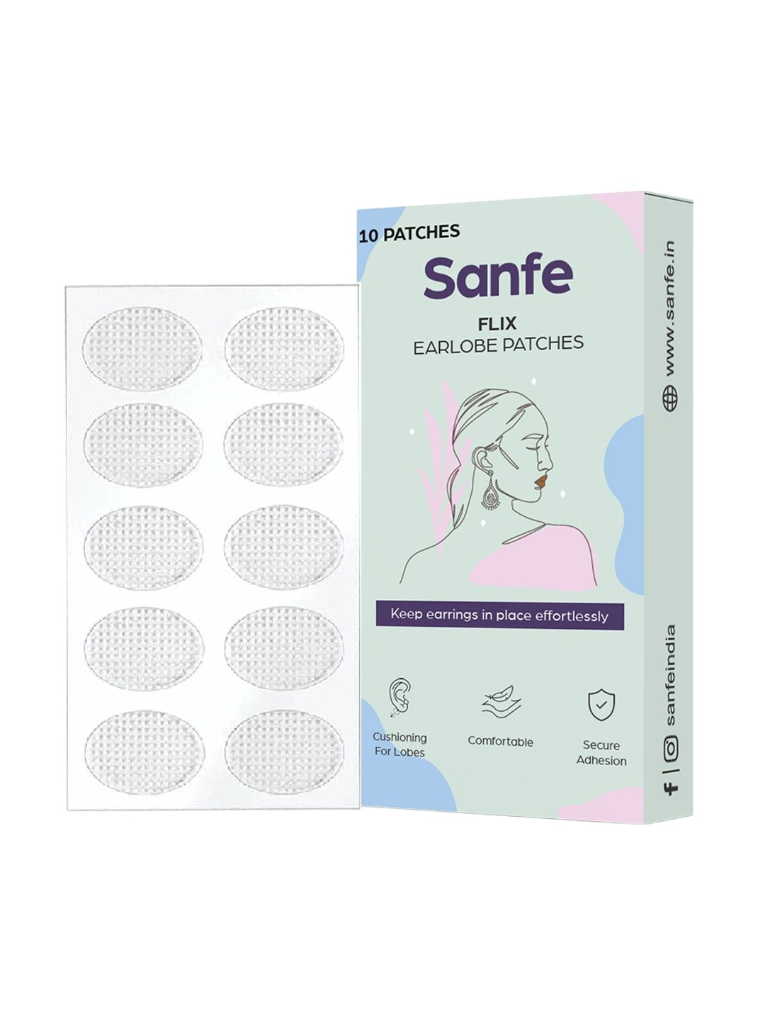 

Sanfe Set Of 10 Ear Cuff Earrings, Transparent