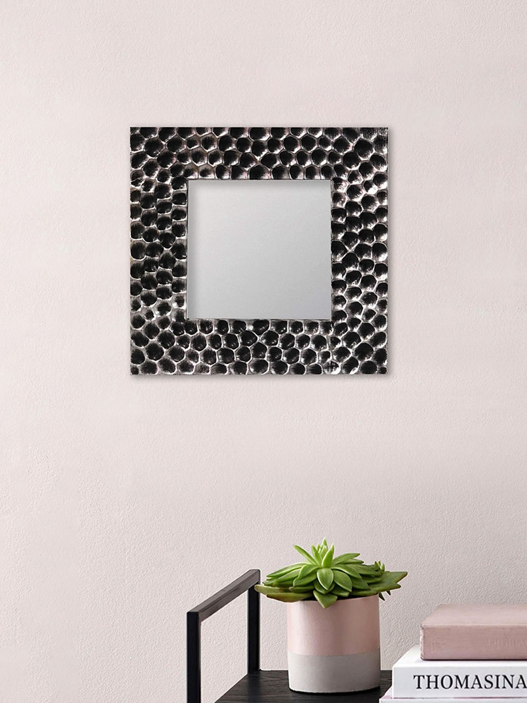 

Art Street Black Square Shape Textured Decorative Mirror