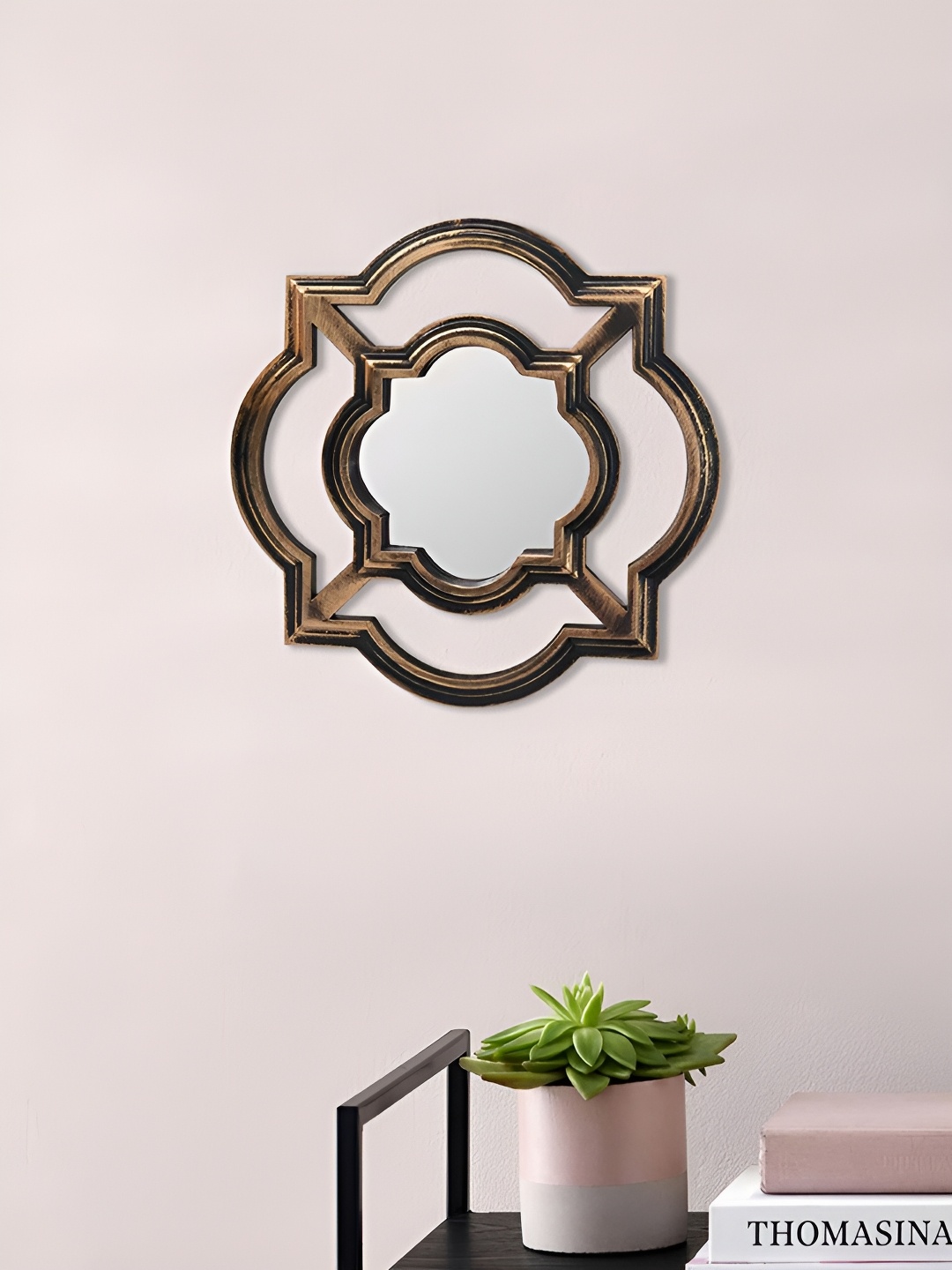 

Art Street Gold-Toned Beautiful Star Round Decorative Wall Mirrors