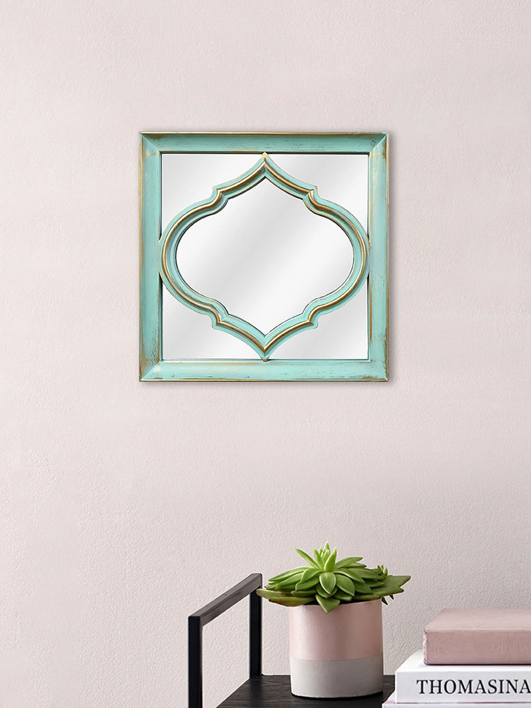 

Art Street Blue Abstract Shaped Self Design MDF Decorative Wall Mirror