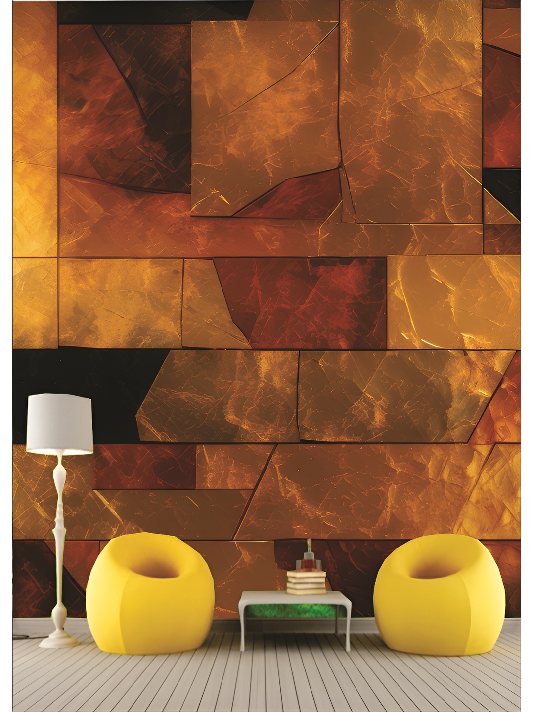 

Aura Orange Colored Printed Self-Adhesive Wall Sicker