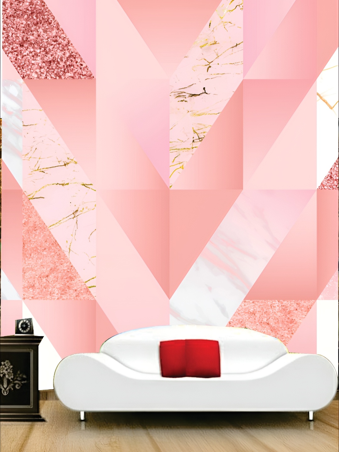 

Aura Pink & White Abstract Printed Self Adhesive 3D Decals & Stickers Wallpaper