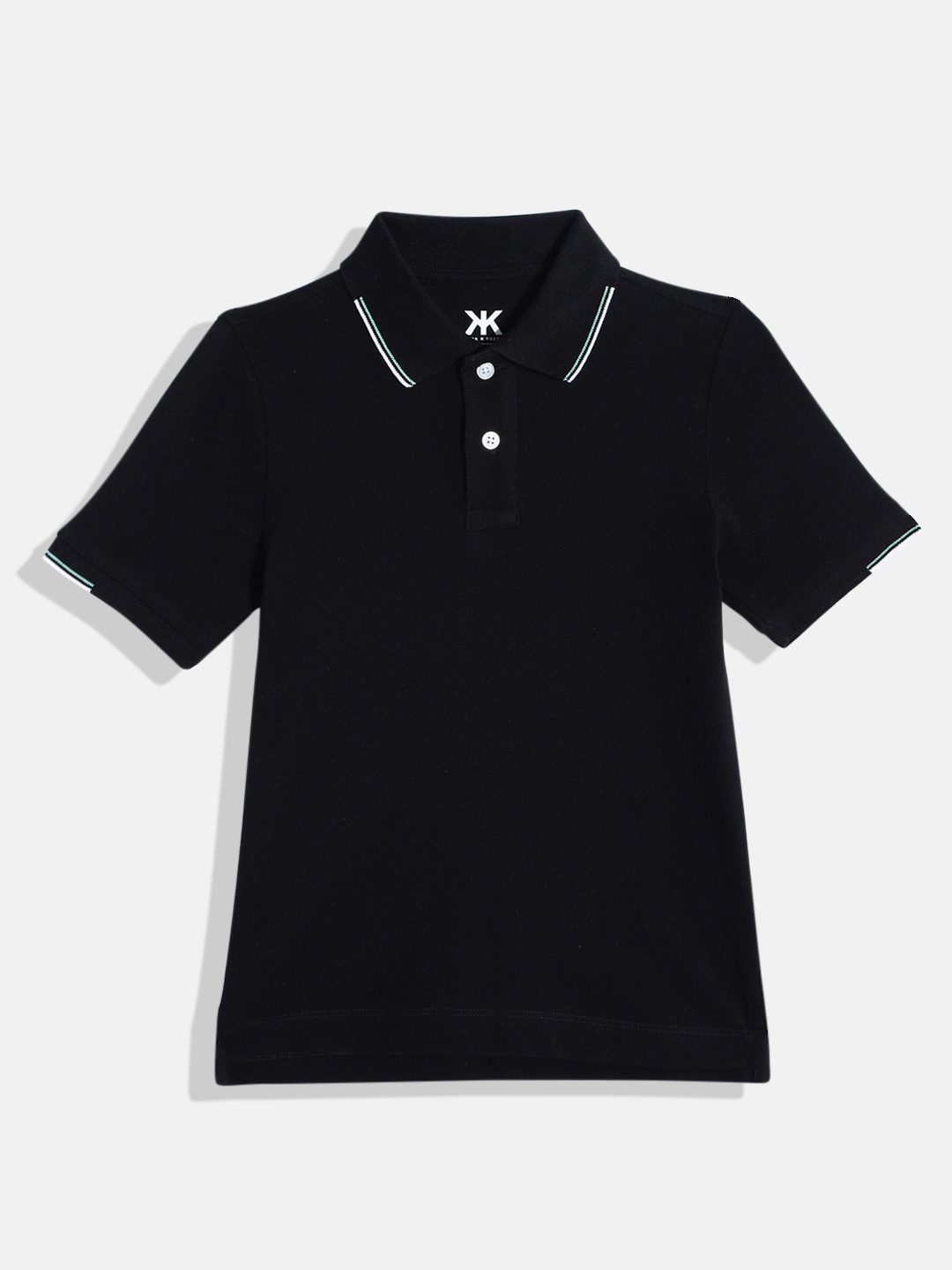 

Kook N Keech Teens Boys Polo Collar Pure Cotton T-shirt, Black
