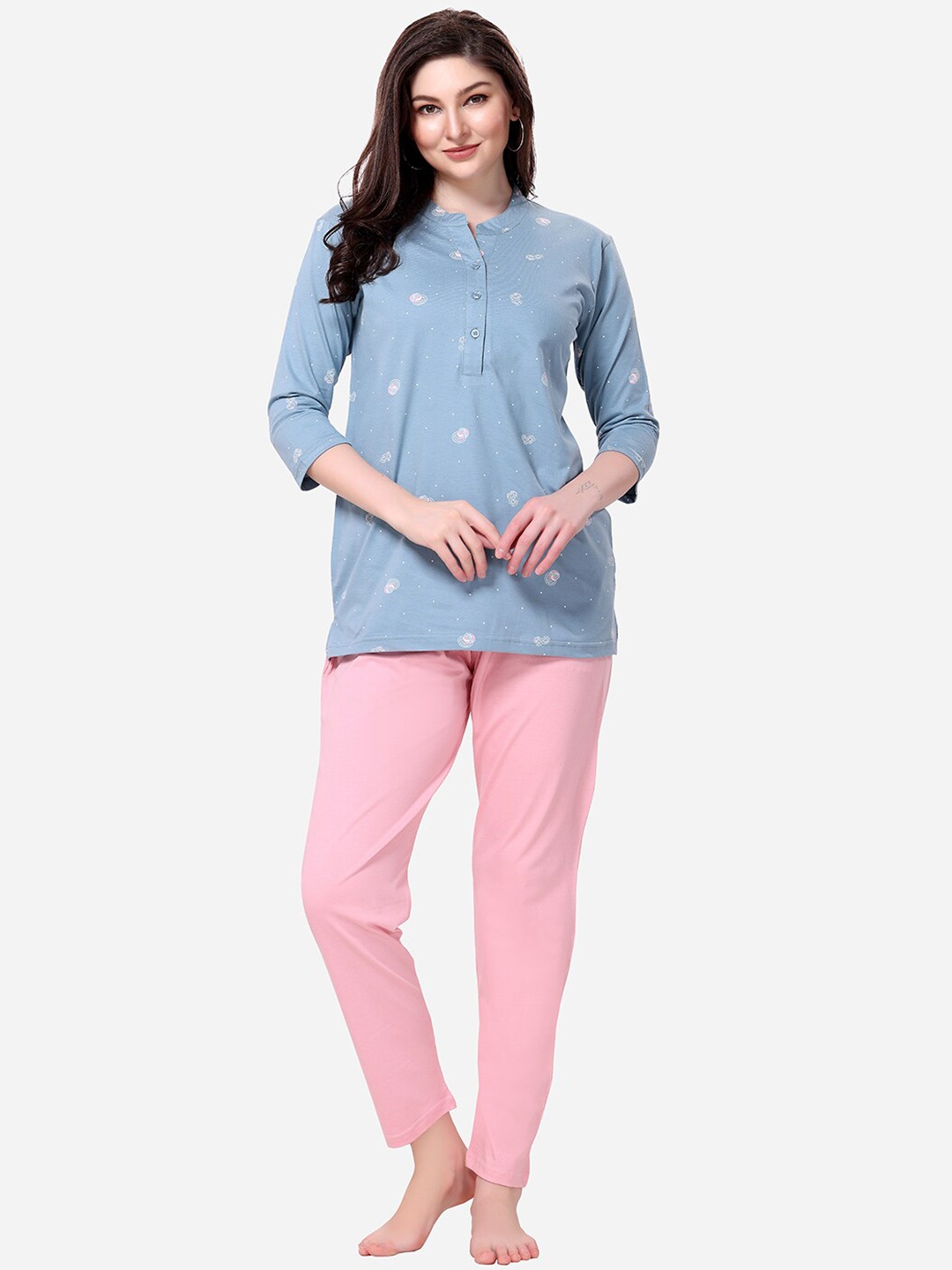 

Lenissa Women Printed Night suit LP-121, Blue