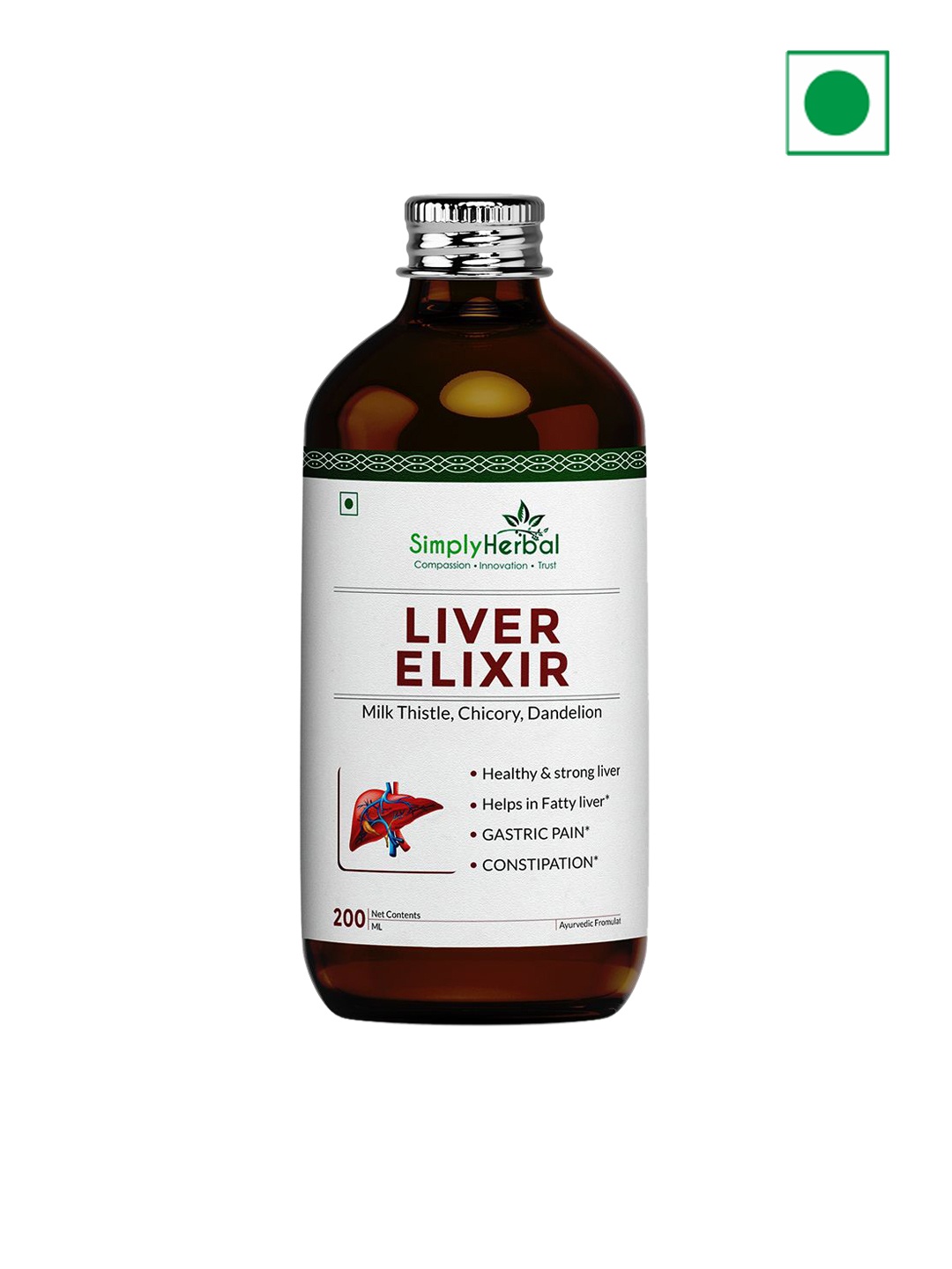 

Simply Herbal Super Liver Elixir For Improving Metabolism & Digestion - 200 ml, Brown