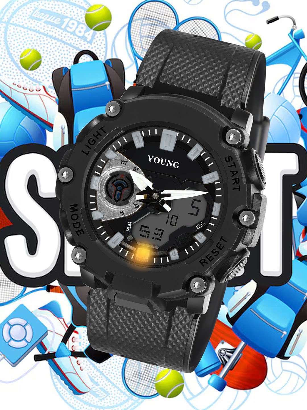 

YOUNG MISSION Unisex Kids Printed Dial & Straps Analogue and Digital Watch KOOL KIDZ ANALOGUE DIGITAL, Black