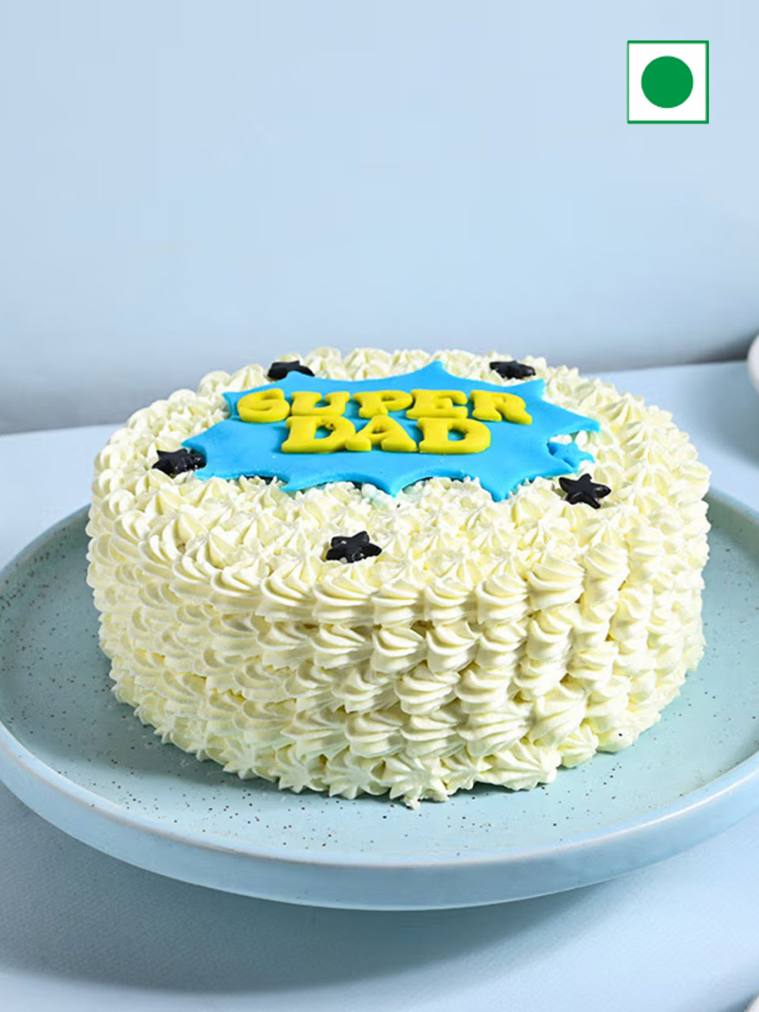 

Floweraura White Frosted Butterscotch Flavor Eggless Round Cake-2Kg, Cream