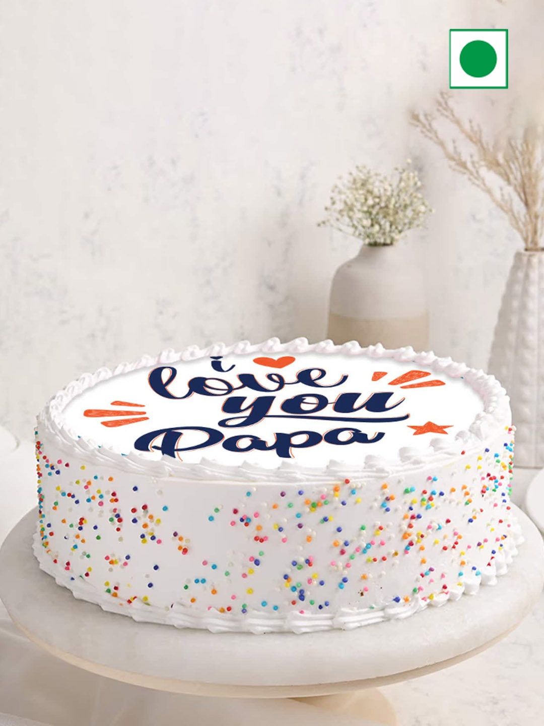 

Floweraura Vanilla Flavor Eggless Round Cake-2Kg, White