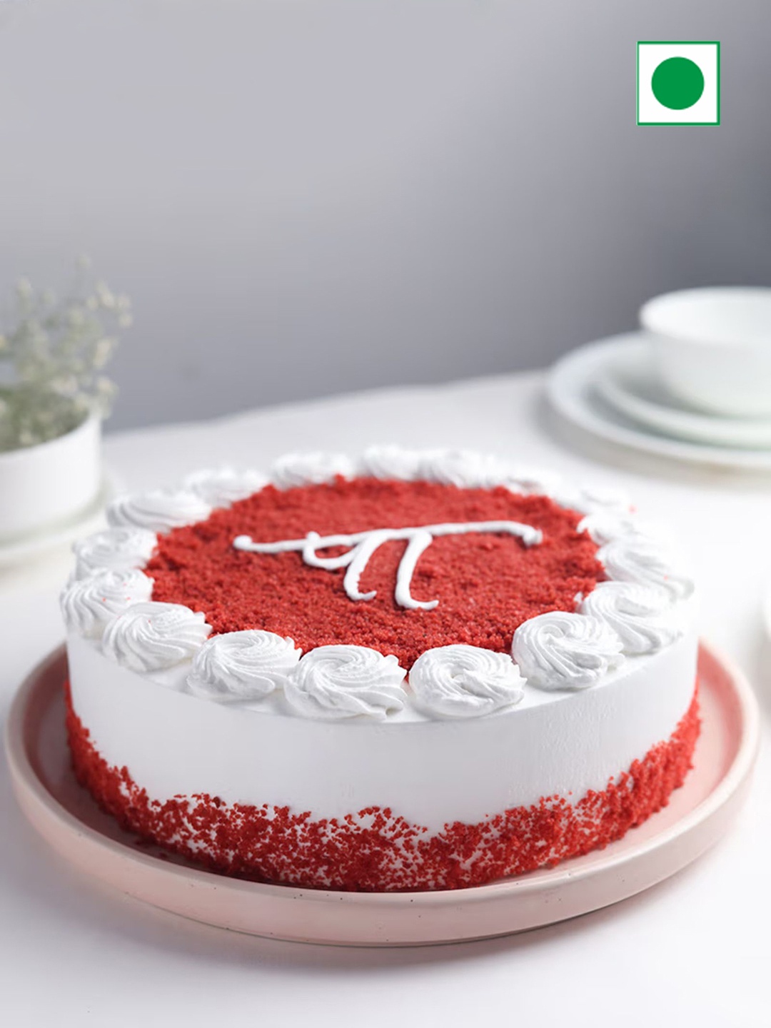 

Floweraura Red Velvet Flavor Eggless Round Cake-2Kg, White