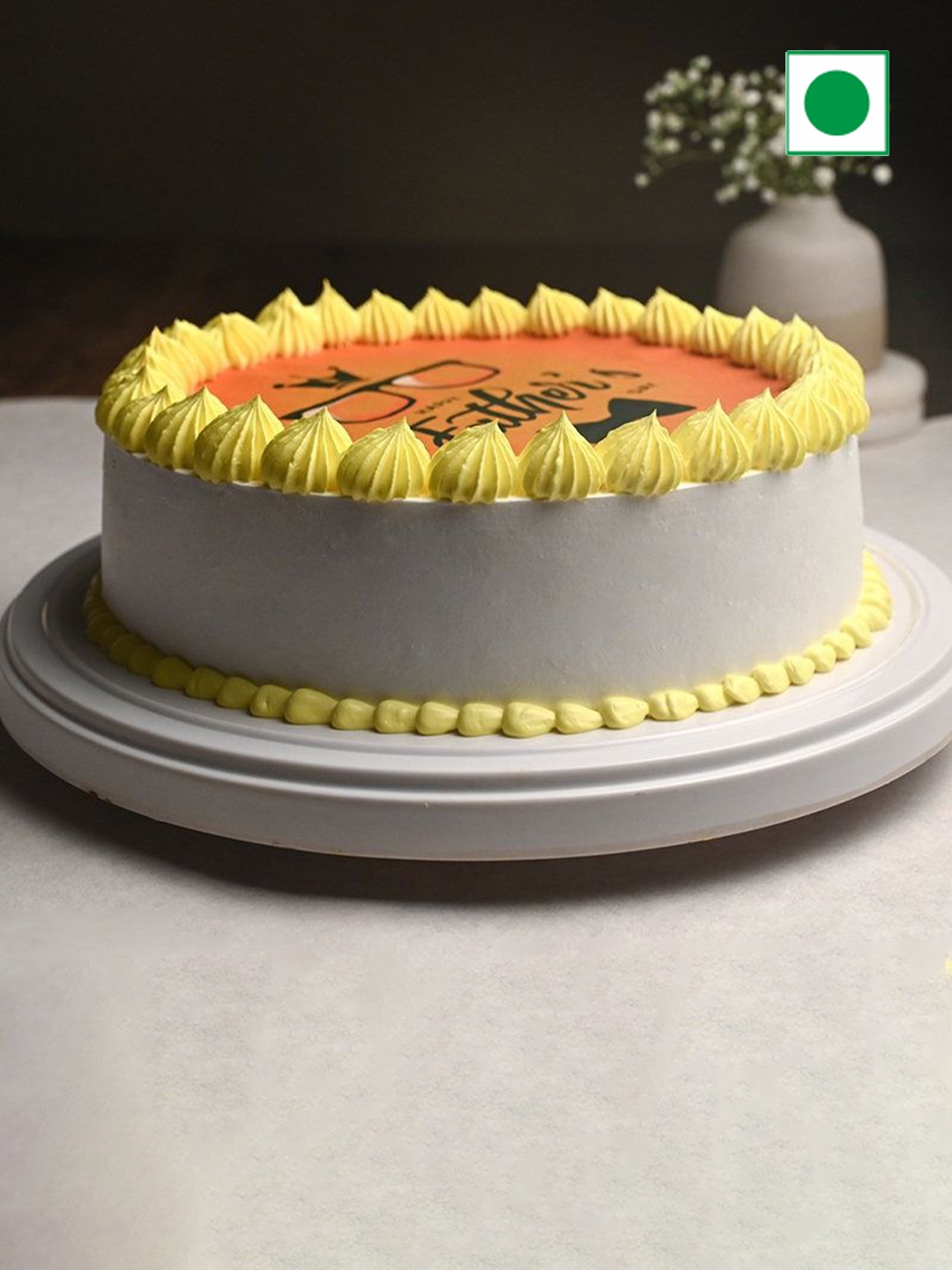

Floweraura Chocolate Flavor Eggless Round Cake- 2 Kg, Yellow