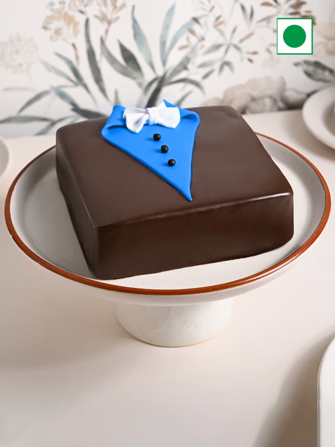 

Floweraura Shirt Theme Chocolate Flavor Eggless Square Cake- 2 Kg, Brown