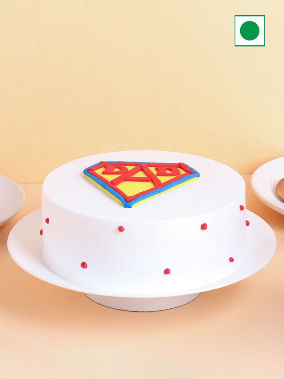 

Floweraura Super Dad Vanilla Flavor Eggless Round Cake- 500 g, White
