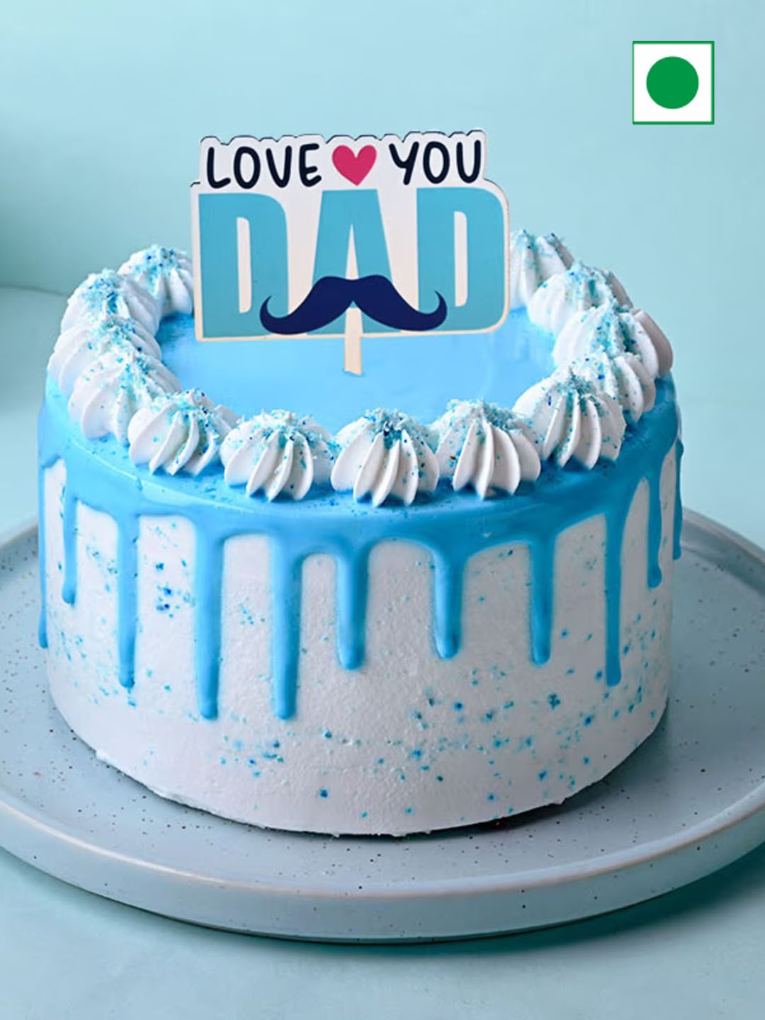 

Floweraura Chocolate Flavor Eggless Round Cake- 1 Kg, Blue
