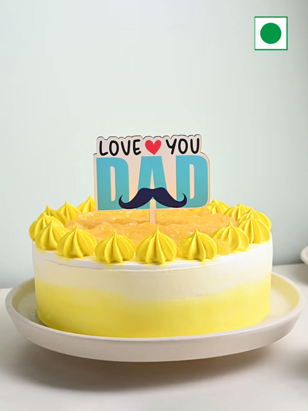 

Floweraura Pineapple Cherry Silky Flavor Eggless Round Cake- 1 Kg, Yellow