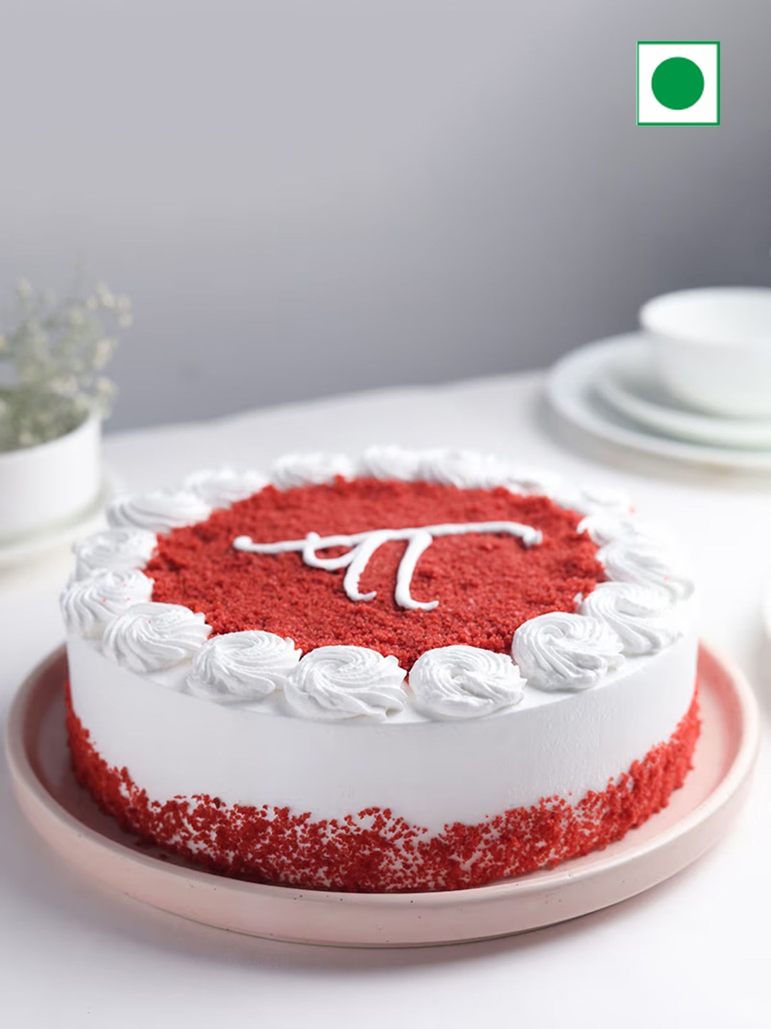 

Floweraura Paa Theme Heartfelt Red Velvet Flavor Eggless Round Cake- 500 g