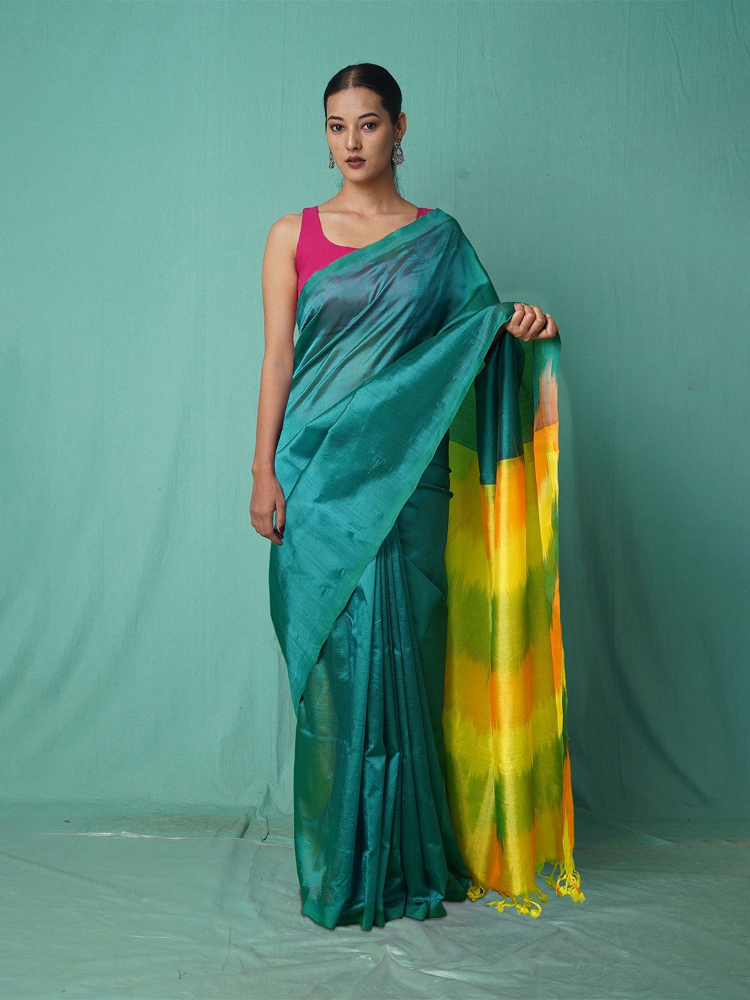 

Unnati Silks Woven Design Handloom Kota Saree, Green