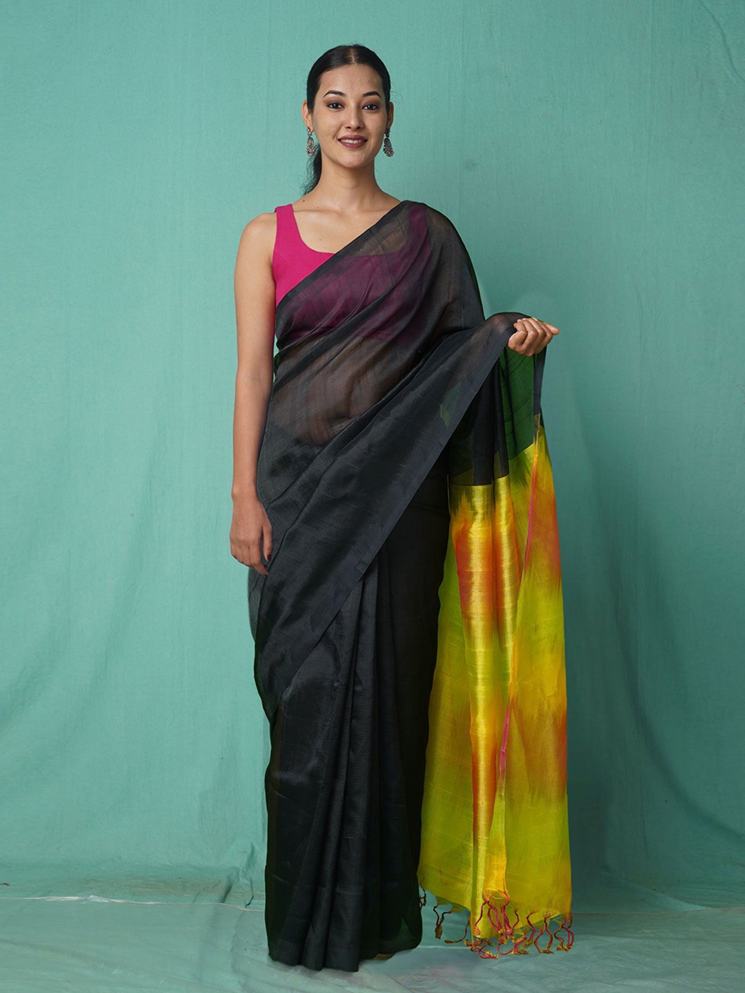 

Unnati Silks Handloom Kota Saree, Black