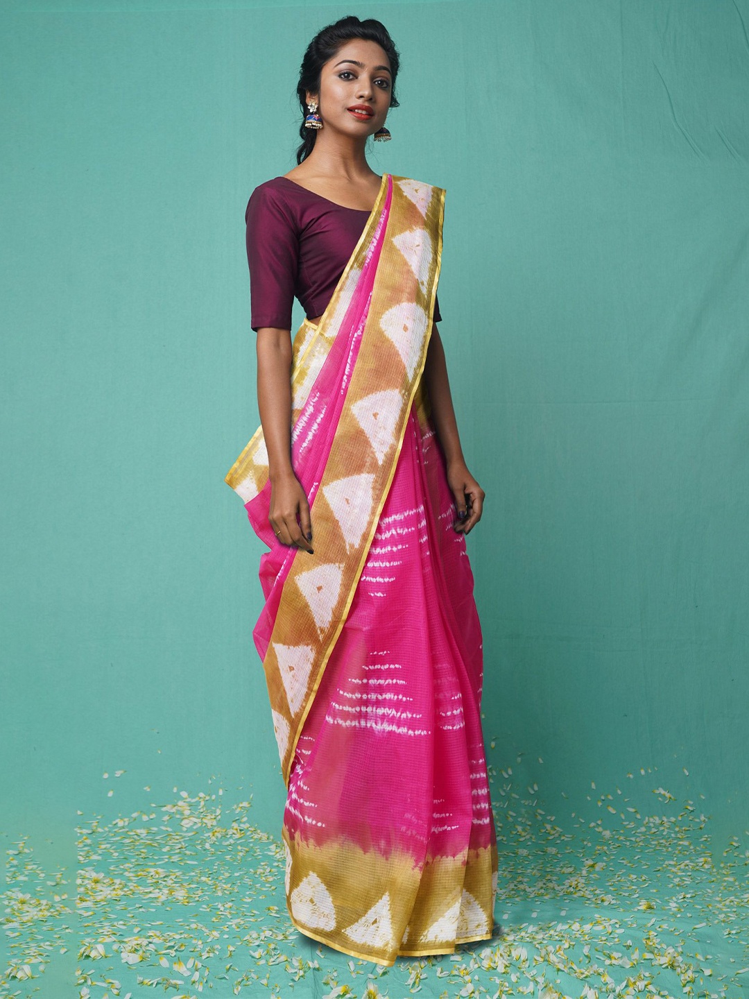 

Unnati Silks Ethnic Motifs Handloom Kota Saree, Pink