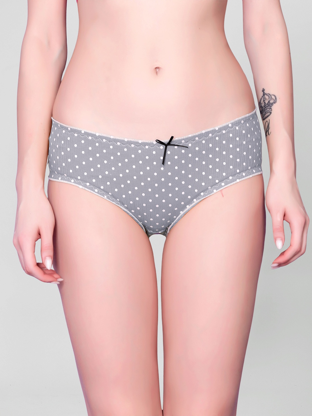 

Gopalvilla Women Printed Mid-Rise Hipster Briefs, Grey