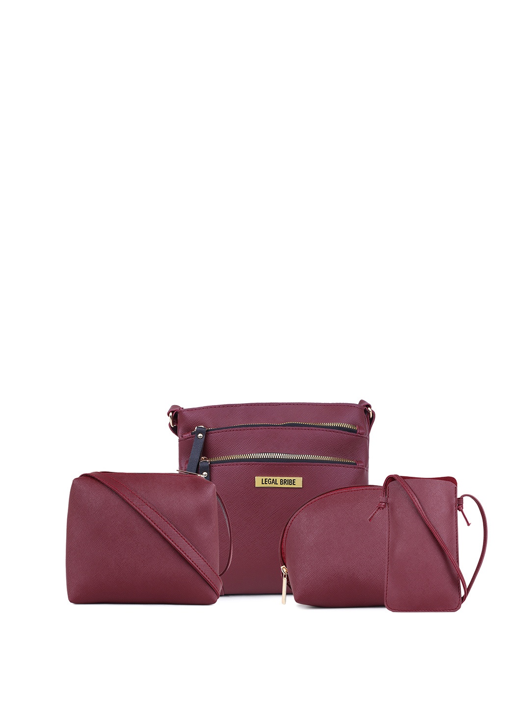 

LEGAL BRIBE PU Structured Handheld Bag with Tasselled, Maroon