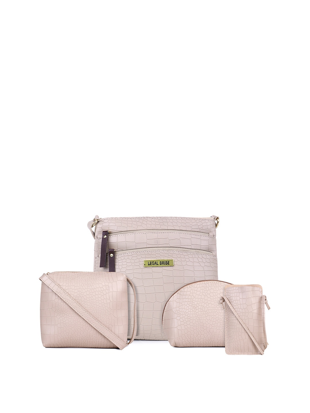 

LEGAL BRIBE PU Structured Sling Bag with Tasselled, Beige