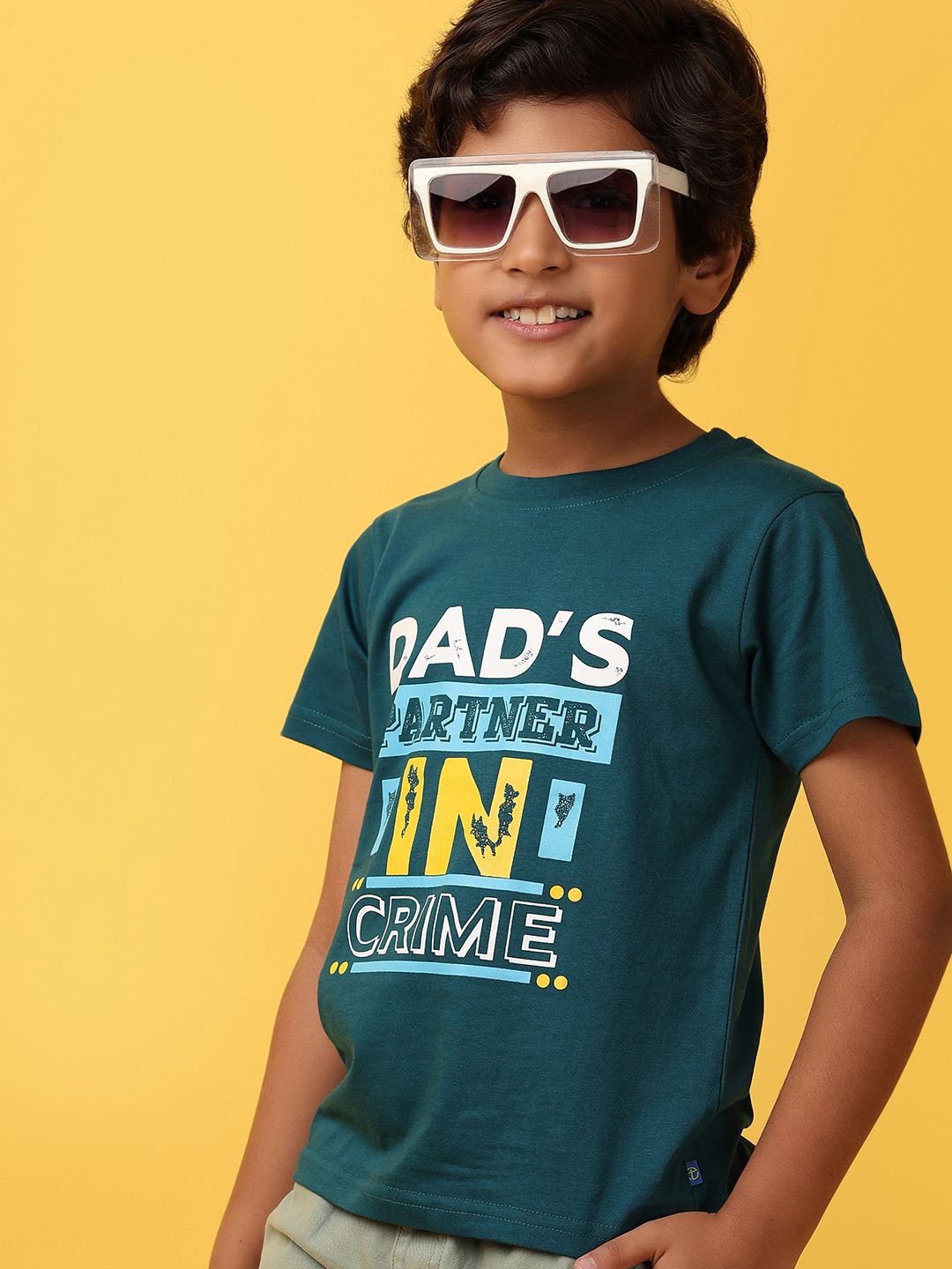 

V-Mart Boys Typography Printed Round Neck Cotton T-shirt, Teal
