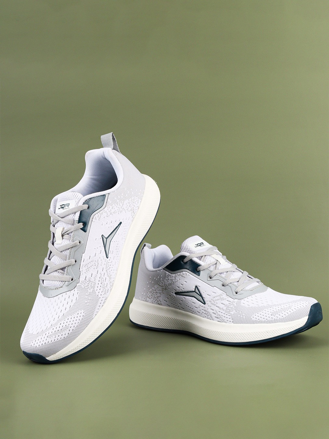 

JQR PACE Men Mesh Running Non-Marking Sports Shoes, White