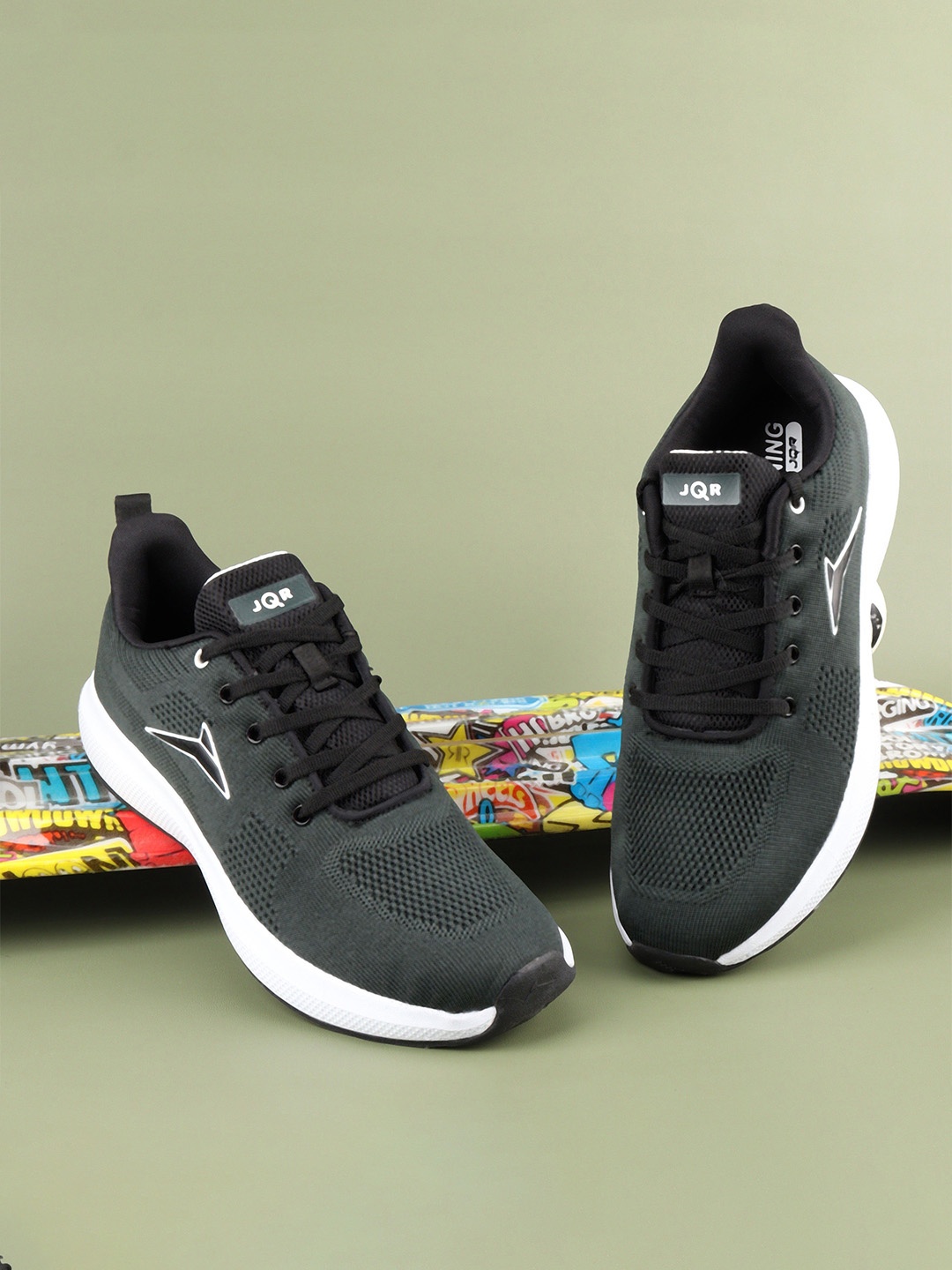 

JQR Men Mesh Running Non-Marking Shoes, Grey