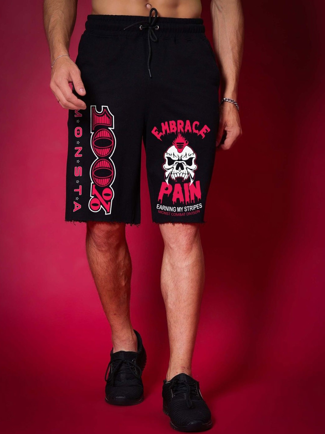 

WEARDUDS Men Printed Shorts, Black