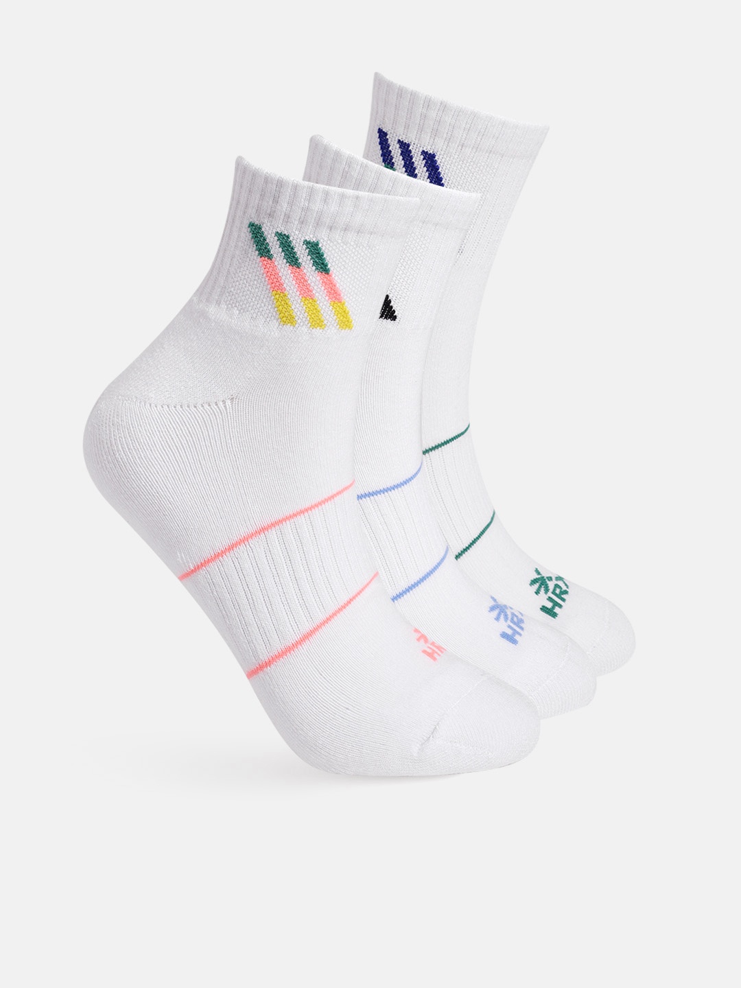 

HRX by Hrithik Roshan Men Pack Of 3 Above Ankle Length Socks, White