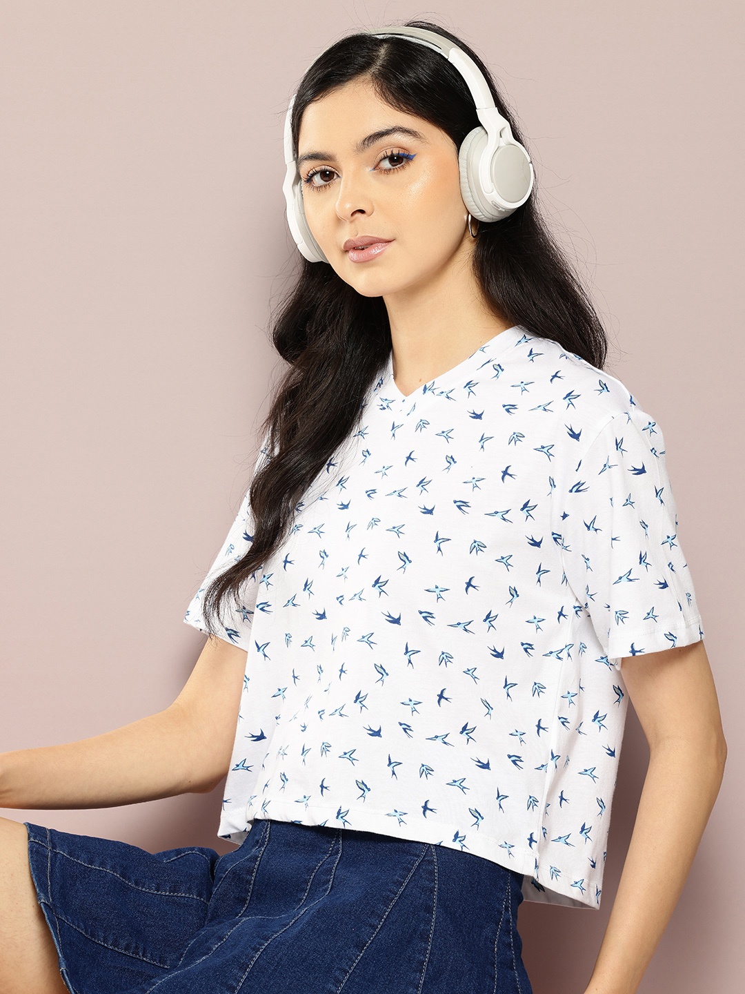 

Kook N Keech Pure Cotton Printed Boxy Fit, White