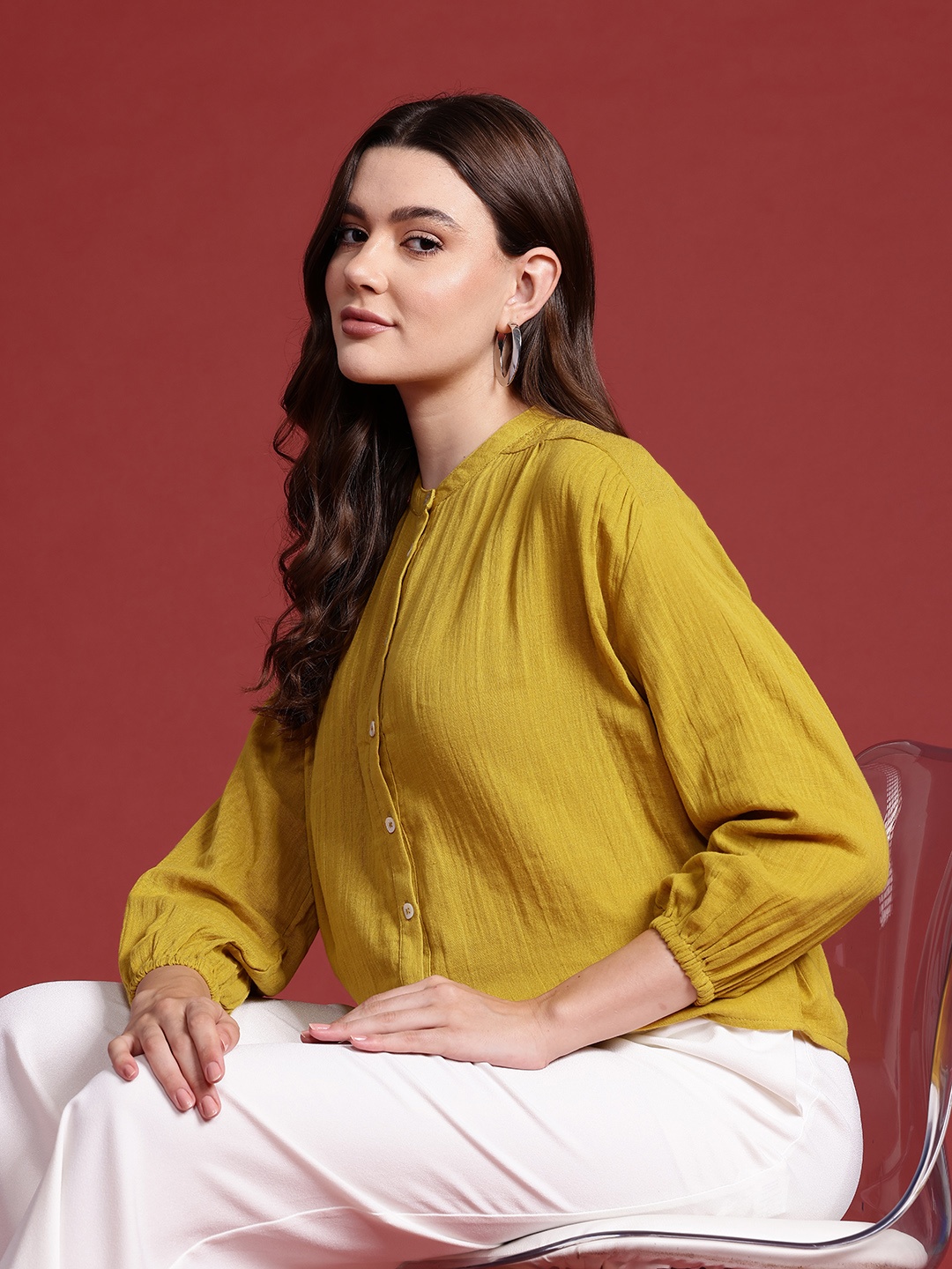 

all about you Women Opaque Casual Shirt, Mustard